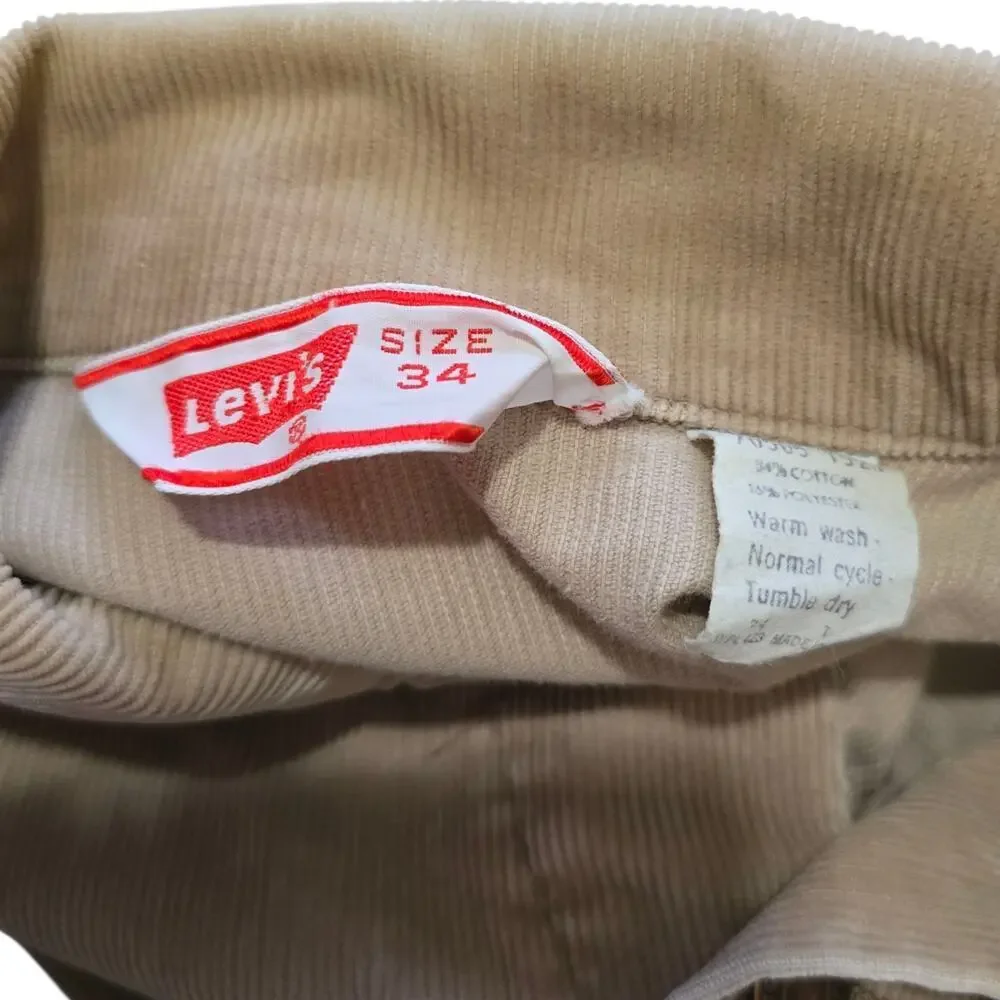 Vintage 70s Levi's Corduroy Trucker Jacket Size XS (34) Made in USA Pockets - Picture 8 of 11